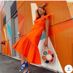 Anthropologie Whit Two Flouncy Ruffled Maxi Dress